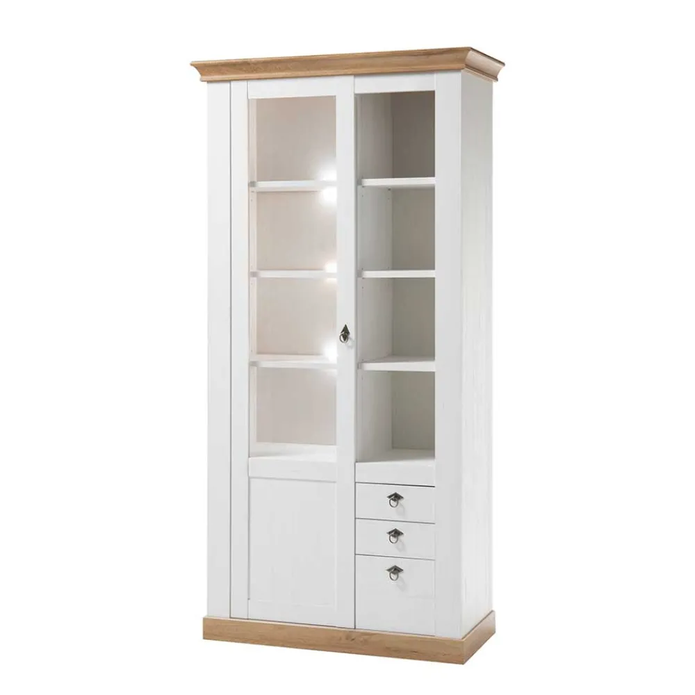 Wohnen Country Style Vitrinenschrank zweifarbig - Diatara