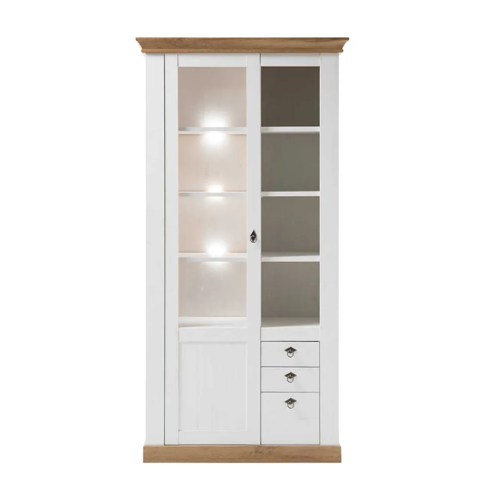 Wohnen Country Style Vitrinenschrank zweifarbig - Diatara