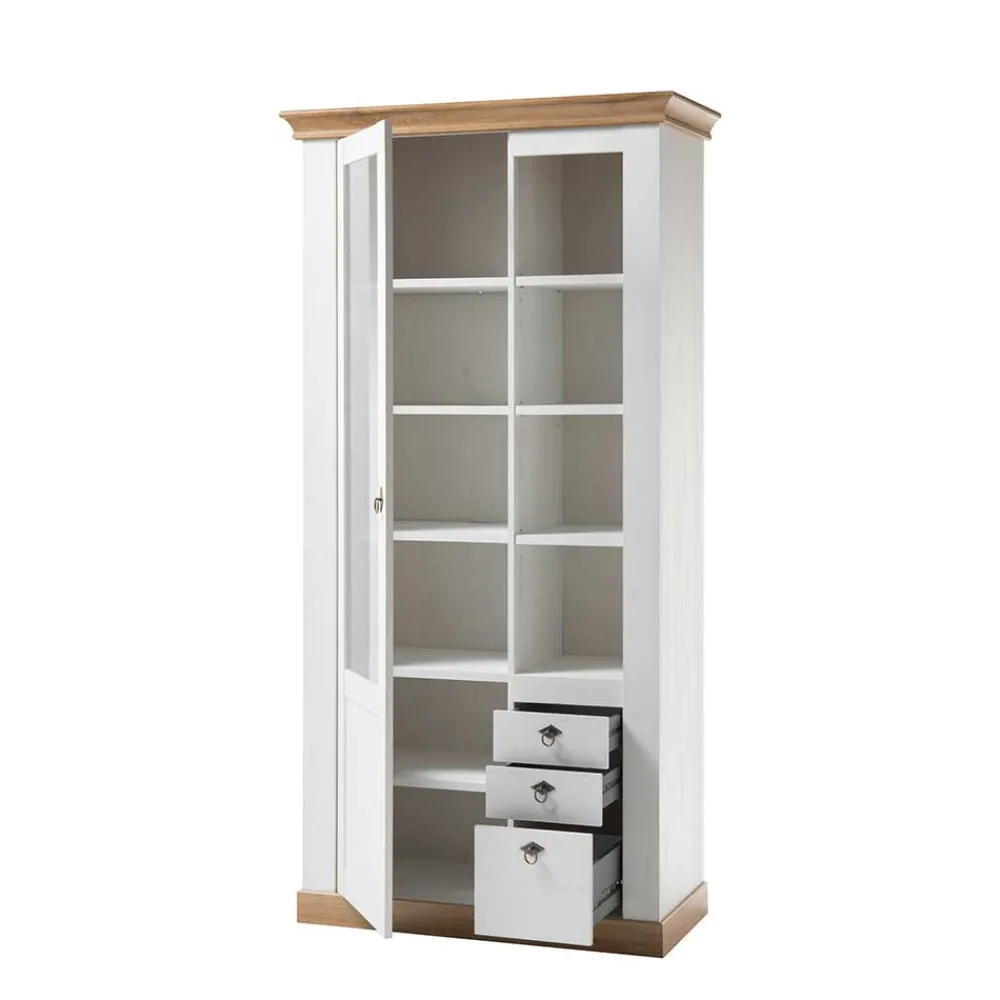 Wohnen Country Style Vitrinenschrank zweifarbig - Diatara