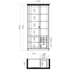 Wohnen Country Style Vitrinenschrank zweifarbig - Diatara