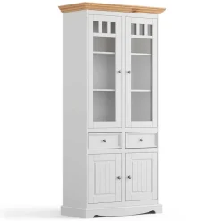 Wohnen Country Style Vitrinenschrank 90x190x45 cm - Vitablo