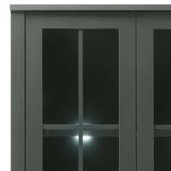 Wohnen Country Vitrinenschrank in Dunkelgrün - Niestov