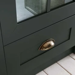 Wohnen Country Vitrinenschrank in Dunkelgrün - Niestov