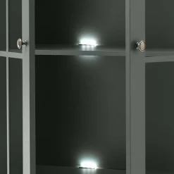 Wohnen Country Vitrinenschrank in Dunkelgrün - Niestov