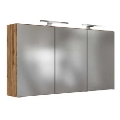 Wohnen 3D Spiegelschrank fürs Bad in Dekor Wildeiche - Athrin