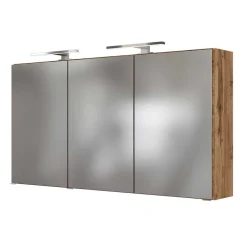 Wohnen 3D Spiegelschrank fürs Bad in Dekor Wildeiche - Athrin