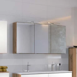 Wohnen 3D Spiegelschrank fürs Bad in Dekor Wildeiche - Athrin