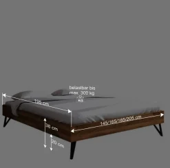 Wohnen Dachzimmer Holzbett mit 190cm Länge - Mandirov