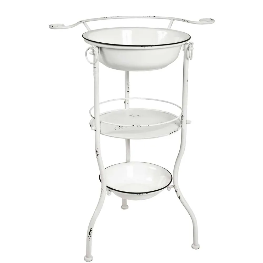 Wohnen Telefontische|Vasen*Deko Waschplatz Montes in Weiß antik