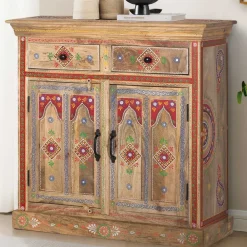 Wohnen Landhausmöbel|Küchenschränke*Dekorative Kommode mit bunten Ornament Mustern - Jalisa