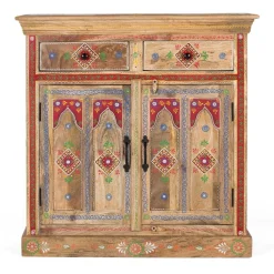 Wohnen Landhausmöbel|Küchenschränke*Dekorative Kommode mit bunten Ornament Mustern - Jalisa