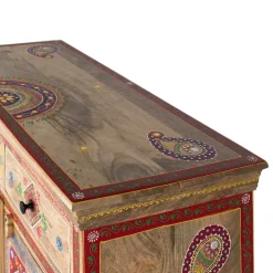 Wohnen Landhausmöbel|Küchenschränke*Dekorative Kommode mit bunten Ornament Mustern - Jalisa