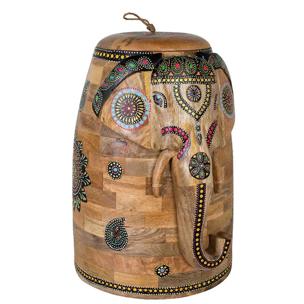 Wohnen Dekorative Orient Truhe mit Elefanten Kopf - Santjana
