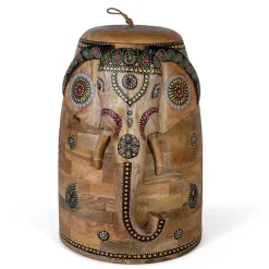 Wohnen Dekorative Orient Truhe mit Elefanten Kopf - Santjana