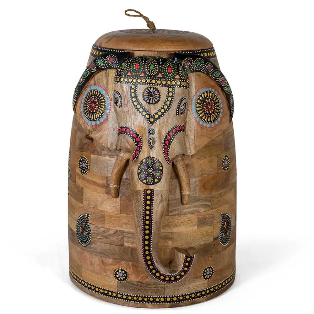 Wohnen Dekorative Orient Truhe mit Elefanten Kopf - Santjana