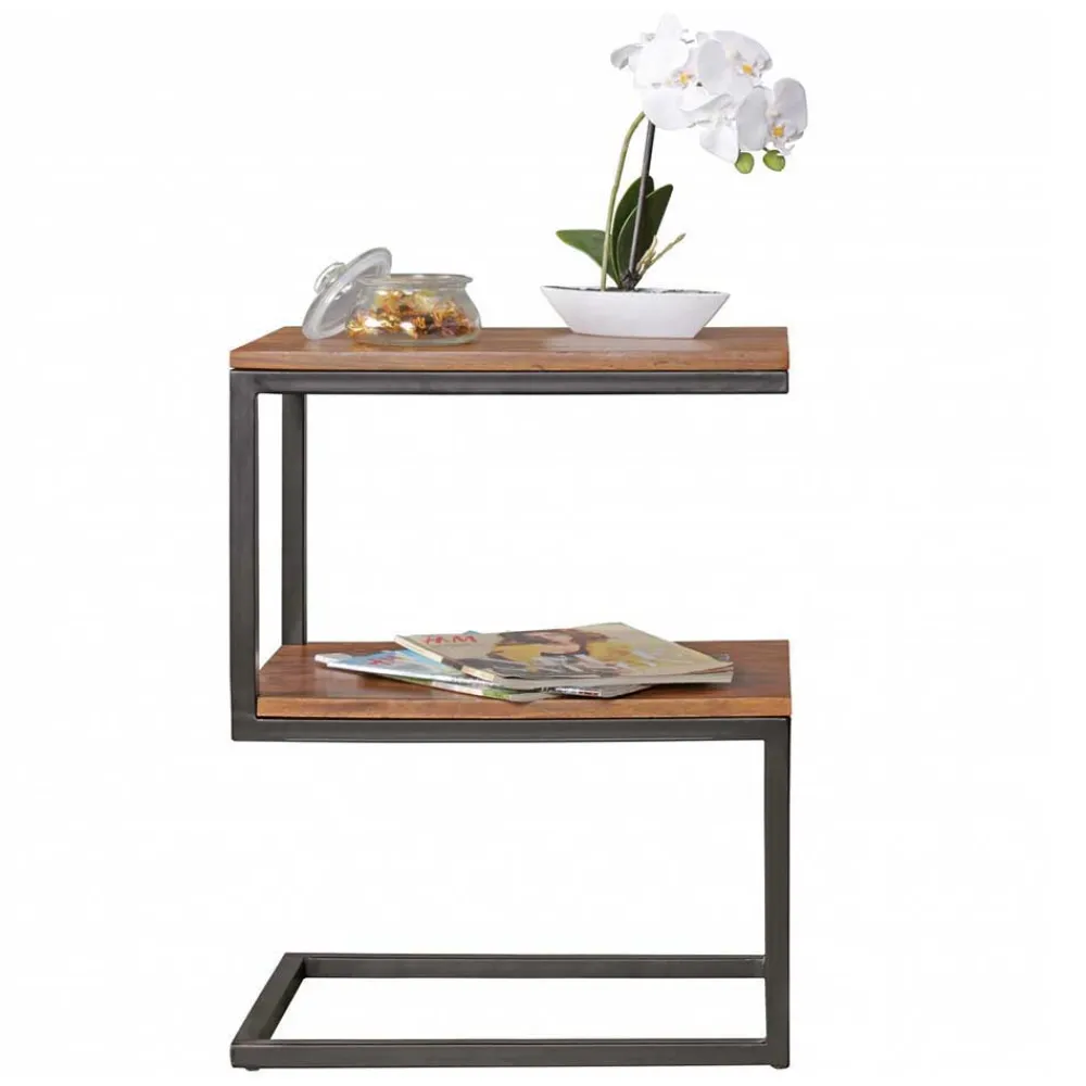 Wohnen Schwarze Möbel|Naturholzmöbel*Design Ablagetisch Bebevos mit 60 cm Höhe