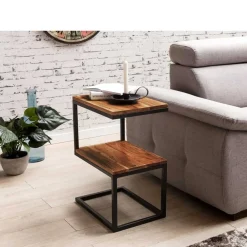 Wohnen Schwarze Möbel|Naturholzmöbel*Design Ablagetisch Bebevos mit 60 cm Höhe