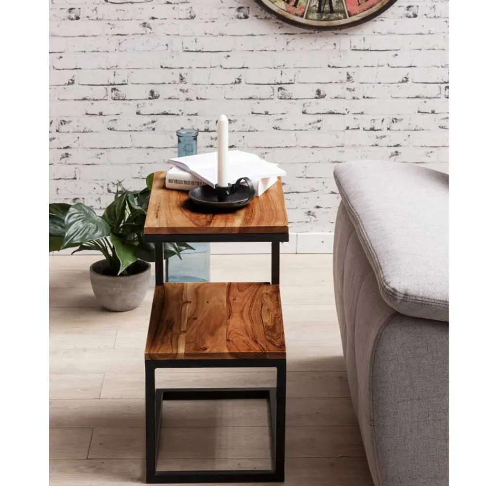 Wohnen Schwarze Möbel|Naturholzmöbel*Design Ablagetisch Bebevos mit 60 cm Höhe