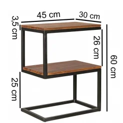 Wohnen Schwarze Möbel|Naturholzmöbel*Design Ablagetisch Bebevos mit 60 cm Höhe