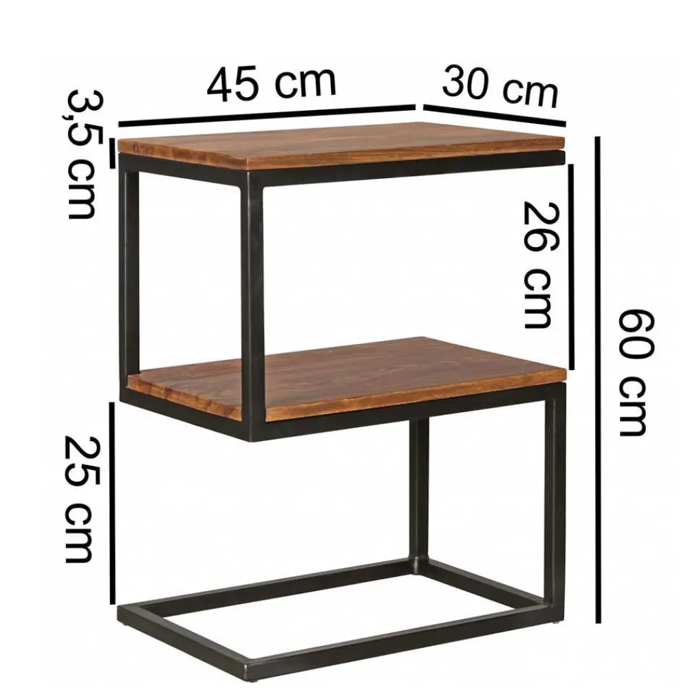Wohnen Schwarze Möbel|Naturholzmöbel*Design Ablagetisch Bebevos mit 60 cm Höhe