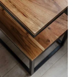 Wohnen Schwarze Möbel|Naturholzmöbel*Design Ablagetisch Bebevos mit 60 cm Höhe