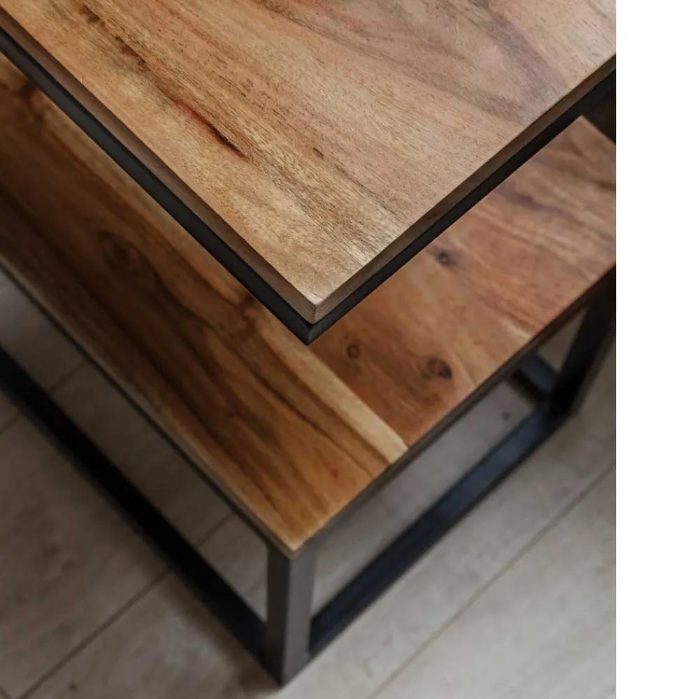 Wohnen Schwarze Möbel|Naturholzmöbel*Design Ablagetisch Bebevos mit 60 cm Höhe