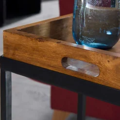 Wohnen Telefontische*Design Anstelltisch aus Holz & Eisen - Kirana