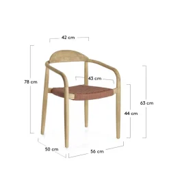 Wohnen Design Armlehnenstühle mit Geflechtsitz - Renero (4er Set)