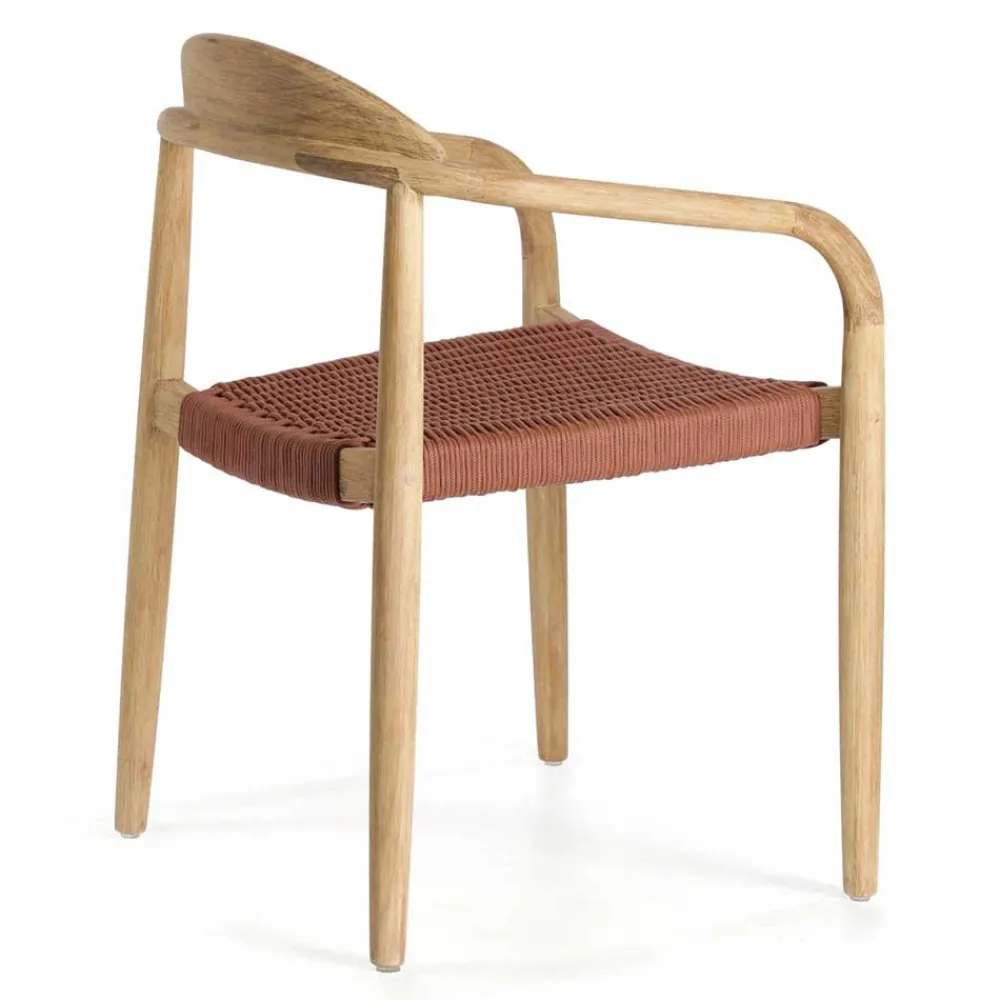 Wohnen Design Armlehnenstühle mit Geflechtsitz - Renero (4er Set)