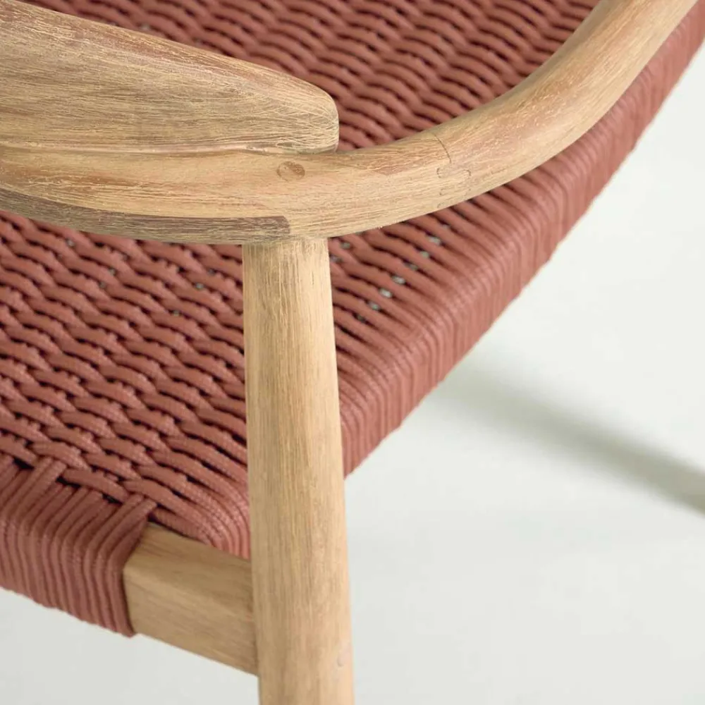 Wohnen Design Armlehnenstühle mit Geflechtsitz - Renero (4er Set)