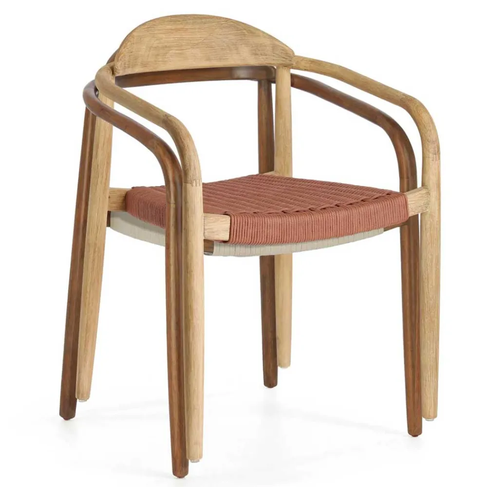 Wohnen Design Armlehnenstühle mit Geflechtsitz - Renero (4er Set)