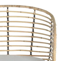 Wohnen Schwarze Möbel|Rattanmöbel*Design Armlehnenstuhl in Rattan Natur und Schwarz - Adatto (2er Set)