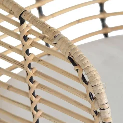 Wohnen Schwarze Möbel|Rattanmöbel*Design Armlehnenstuhl in Rattan Natur und Schwarz - Adatto (2er Set)