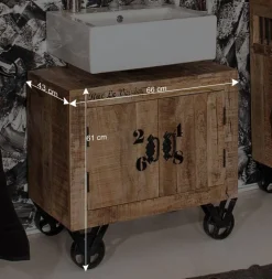 Wohnen Design Badmöbel aus Massivholz - Indri (vierteilig)