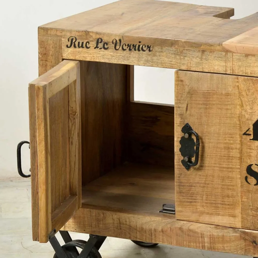 Wohnen Design Badmöbel aus Massivholz - Indri (vierteilig)