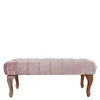 Wohnen Vintage Möbel|Esszimmerbänke*Design Bank in Pink Samt - Saluds