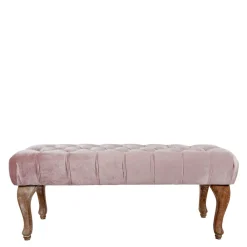 Wohnen Vintage Möbel|Esszimmerbänke*Design Bank in Pink Samt - Saluds