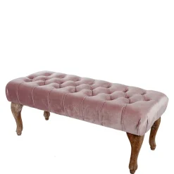 Wohnen Vintage Möbel|Esszimmerbänke*Design Bank in Pink Samt - Saluds