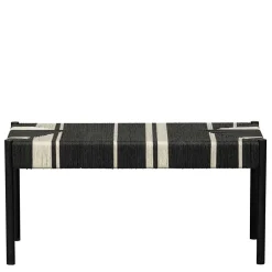 Wohnen Design Bank in Schwarz mit Weiß - Giuseppa