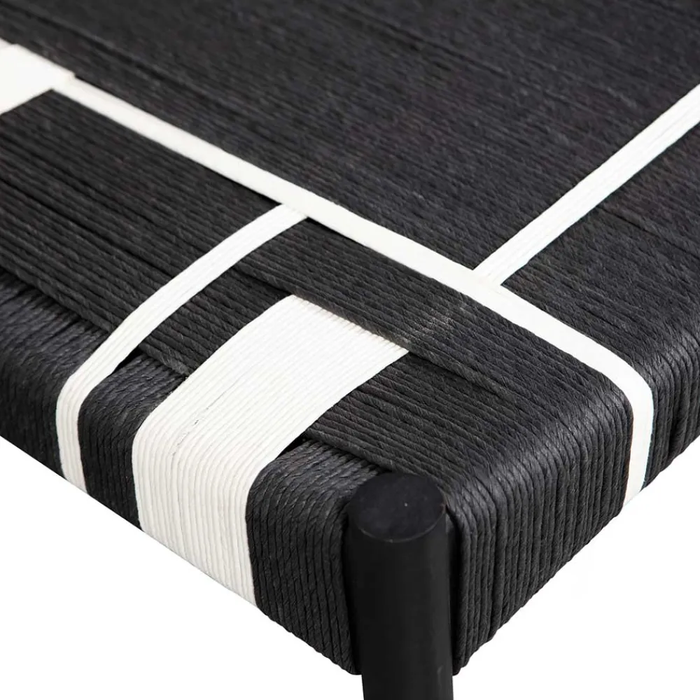 Wohnen Design Bank in Schwarz mit Weiß - Giuseppa