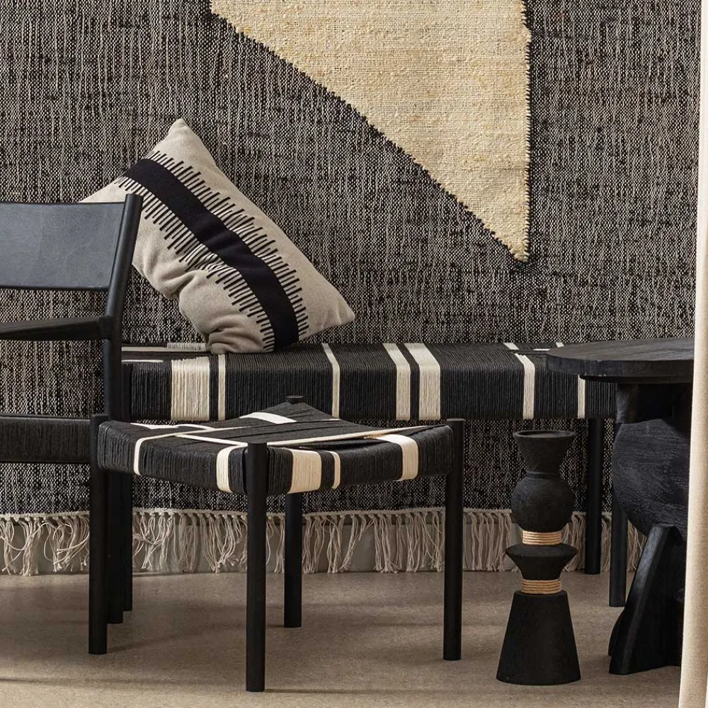 Wohnen Design Bank in Schwarz mit Weiß - Giuseppa