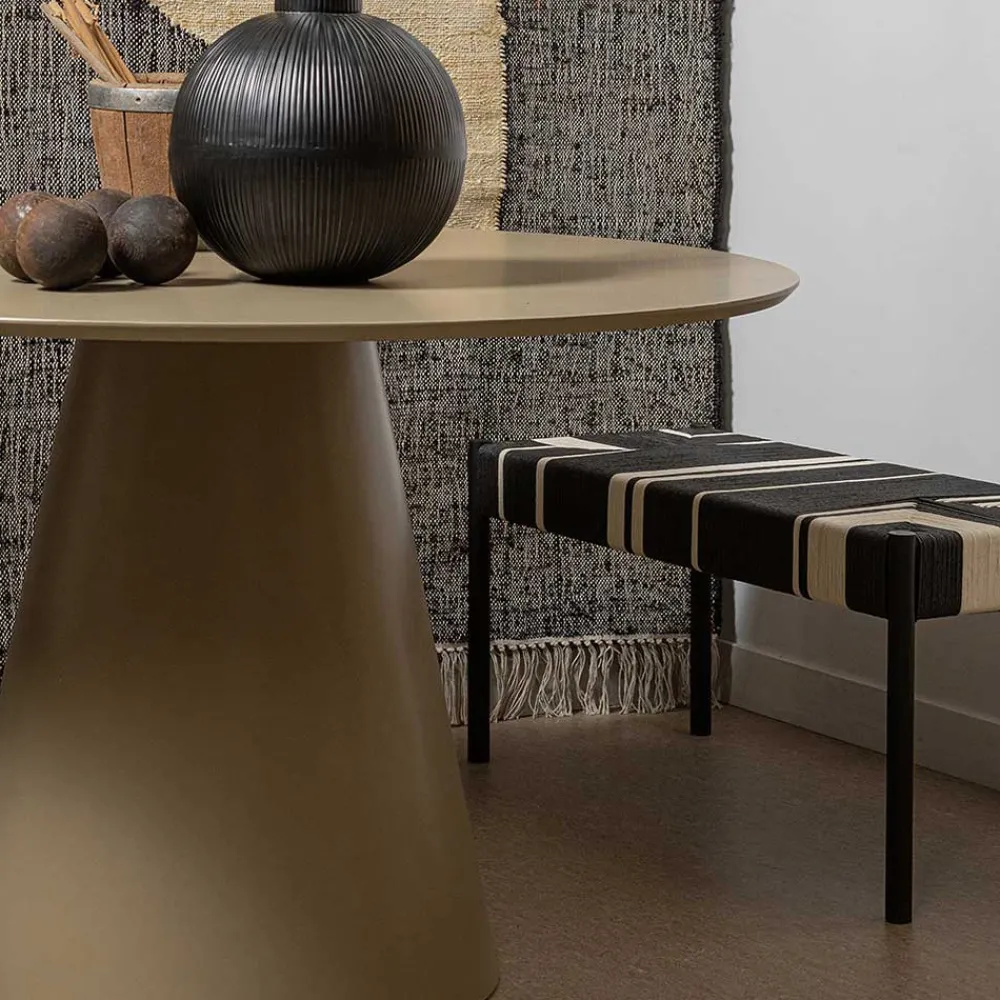 Wohnen Design Bank in Schwarz mit Weiß - Giuseppa