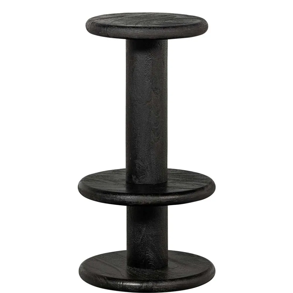 Wohnen Design Barhocker aus schwarzem Massivholz - Vionna