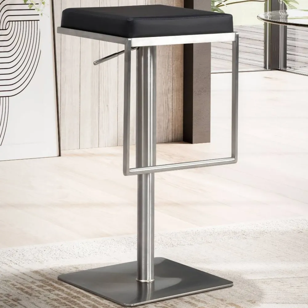 Wohnen Design Barhocker in Schwarz und Silber - Hallein