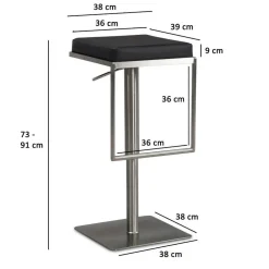 Wohnen Design Barhocker in Schwarz und Silber - Hallein