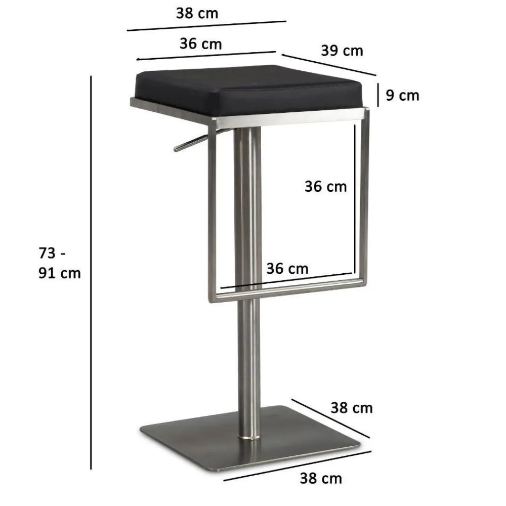 Wohnen Design Barhocker in Schwarz und Silber - Hallein