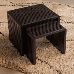 Wohnen Design Beistelltisch Duo in Schwarz - Bagaci (zweiteilig)