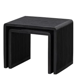 Wohnen Design Beistelltisch Duo in Schwarz - Bagaci (zweiteilig)