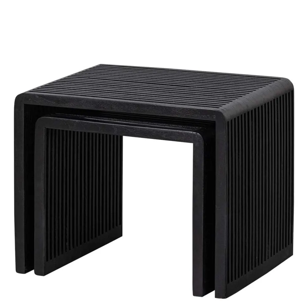 Wohnen Design Beistelltisch Duo in Schwarz - Bagaci (zweiteilig)