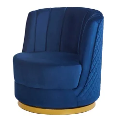 Wohnen Design Cocktailsessel in Dunkelblau Samt - Sara